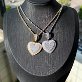 2026 New Arrivals Shiny Heart Shaped Pendant Necklace Micro Pave Bling Cubic Zirconia For Women Fashion Valentine's Day Gift