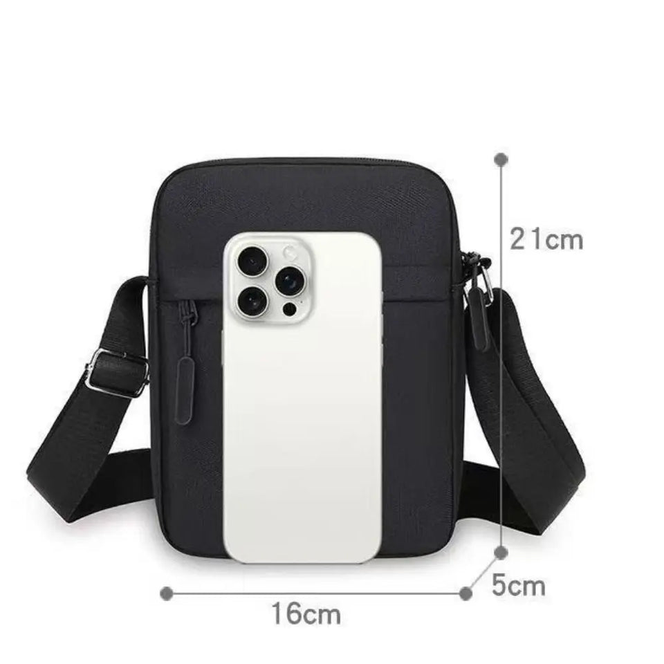 New Nylon Polyester Crossbody Bags Black Grey Blue Minimalists Tote Bag Long Shoulder Strap Travel Storage Bag For Men Women