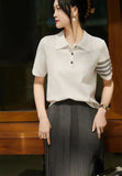 Korean Style Sweater Women's Summer New Youthful Vitality Age-reducing Polo Neck Fashionable Slimming Base Sweater Summer