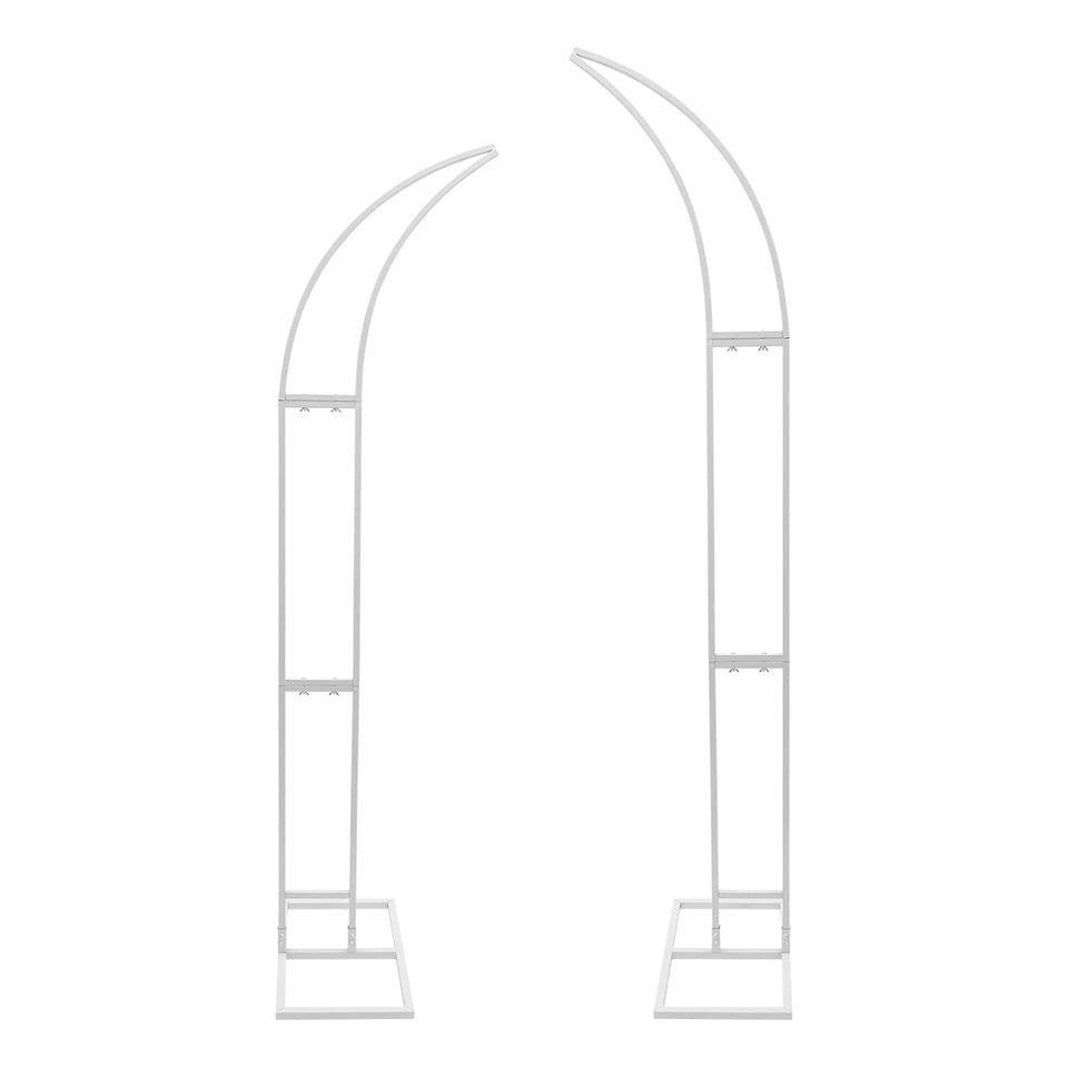 2PCS Wedding Arched Bracket,2.1m & 1.9m White/Gold Curved Wedding Stand,Decoration Backdrop Stand for Ceremony and Party