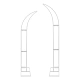 2PCS Wedding Arched Bracket,2.1m & 1.9m White/Gold Curved Wedding Stand,Decoration Backdrop Stand for Ceremony and Party