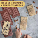 Chocolate Bar Molds Silicone Bars Making Fondant Coffee Mould BPA Free Easy Release Non-Stick for Protein Energy Handmade Gifts