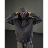 2025 Men Balaclava Y2K Gothic Harajuku Winter New Item Double Hooded Sweatshirt Autumn Men's Hooded Mask Zipper Sportswear Women