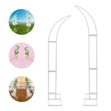 2PCS Wedding Arched Bracket,2.1m & 1.9m White/Gold Curved Wedding Stand,Decoration Backdrop Stand for Ceremony and Party
