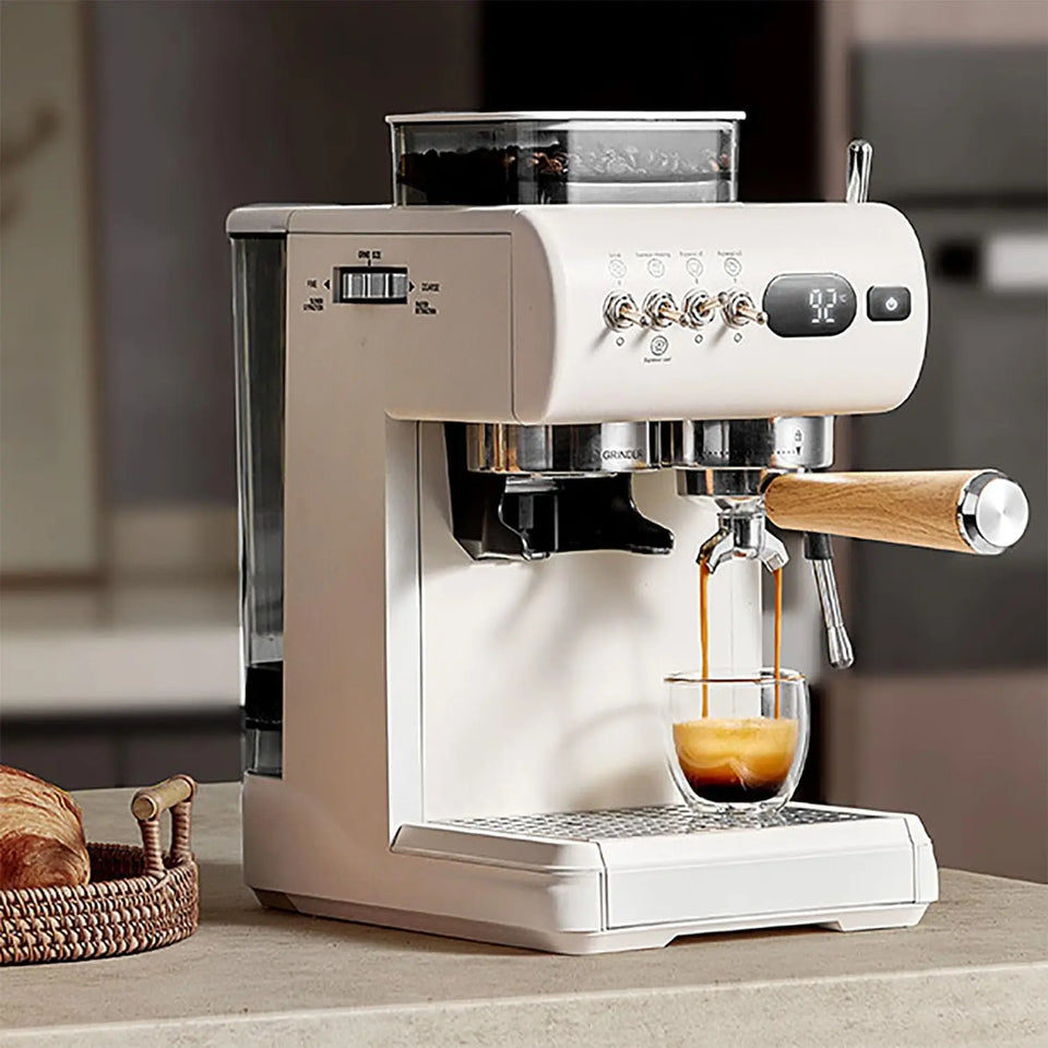 Home Coffee Machine | 1.8L Tank | 9-20 Bar | 20 Grind Levels | Hot & Cold Extract | Espresso/Cappuccino | Milk Frother