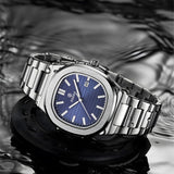 OGEDA 2024 new 40MM square men's quartz watch glass stainless steel waterproof 3Bar luminous C3 reloj hombre watches for men