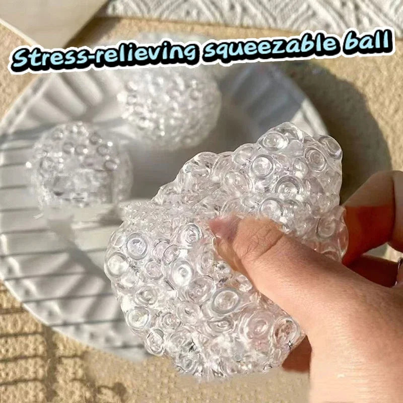 Squishy Balls Ice Beads Stress Relief Toy Super Soft Mochi Fidget Toy with Slow Rebound Texture for Adult Anxiety Relaxation