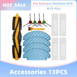 Compatible for Ecovacs Deeboot N10 / N10 Plus Replacement Accessories Parts Main Side Brush Hepa Filter Dust Bag Mop Cloth