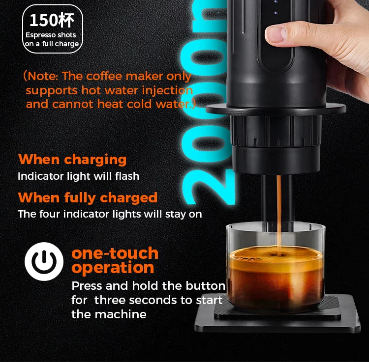 IKAPE Portable Coffee Machine Fit Capsules Ground Coffee Handheld Coffee Maker Manually For Camping Hiking No Heating Function