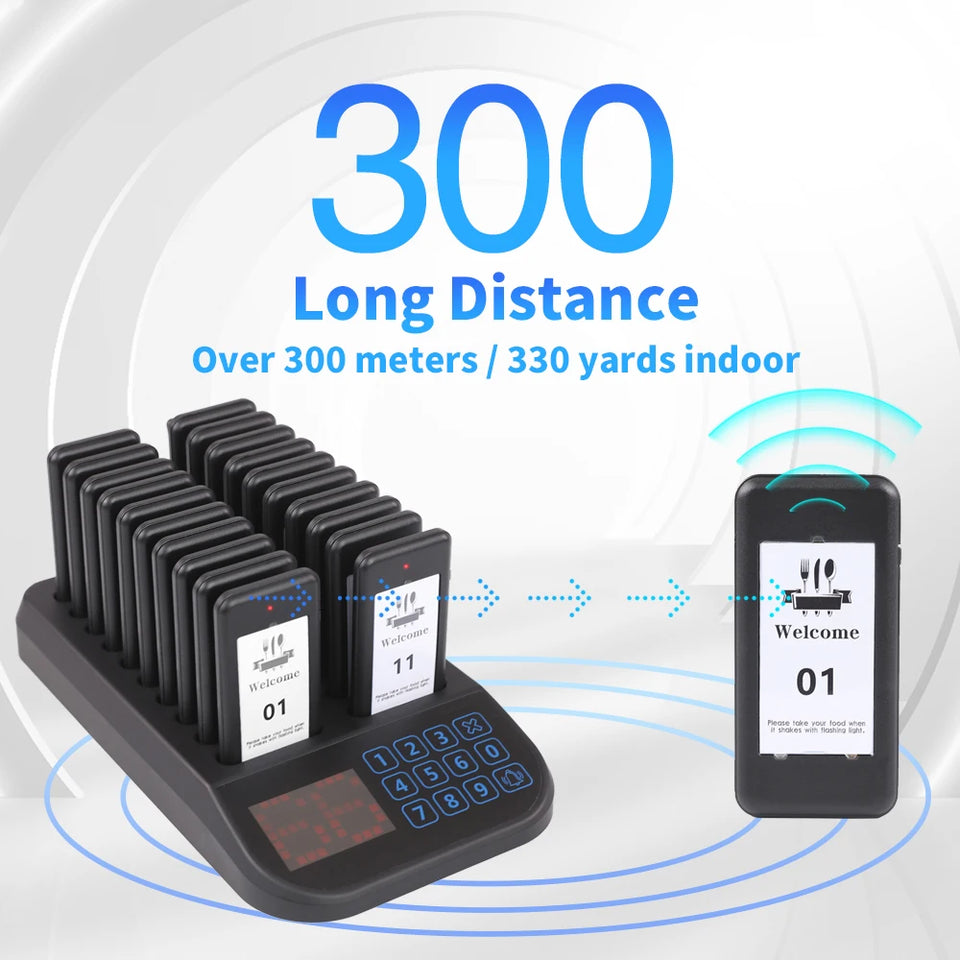 Wireless Restaurant Pager System Touch Panel Wireless Calling System Food Pager Guest Paging System for Coffee Shop Bar