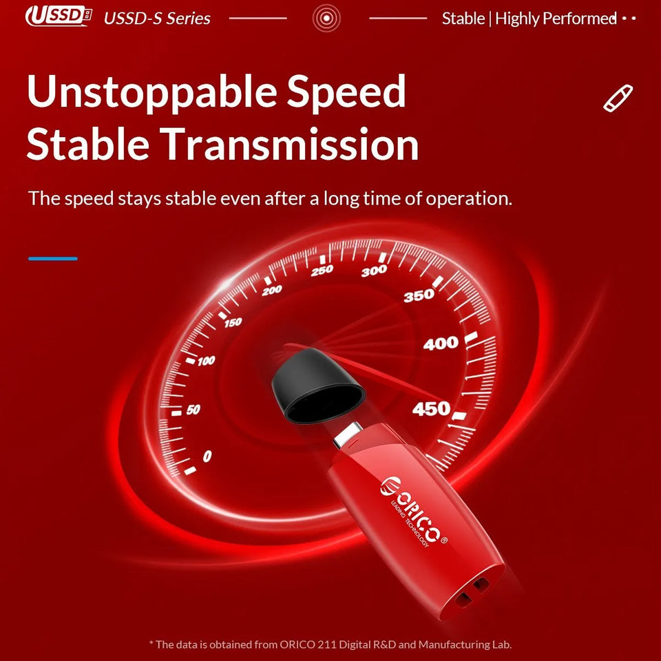 ORICO New Trend USSD Solid State U Disk 520MB/S High Speed Mobile SSD Pen Drive Type C 1TB 512GB 256GB 128GB USB Flash Drives
