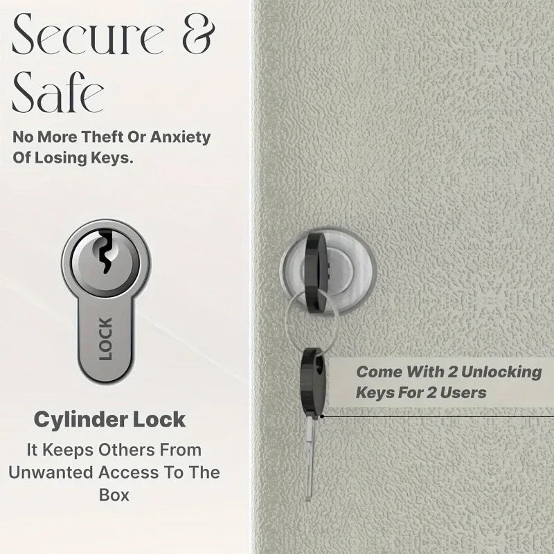 Metal Wall Mounted Multi-Key Lock Box Security Storage Box Spare Car Key Storage Box Suitable for Home Office Factory Store Use