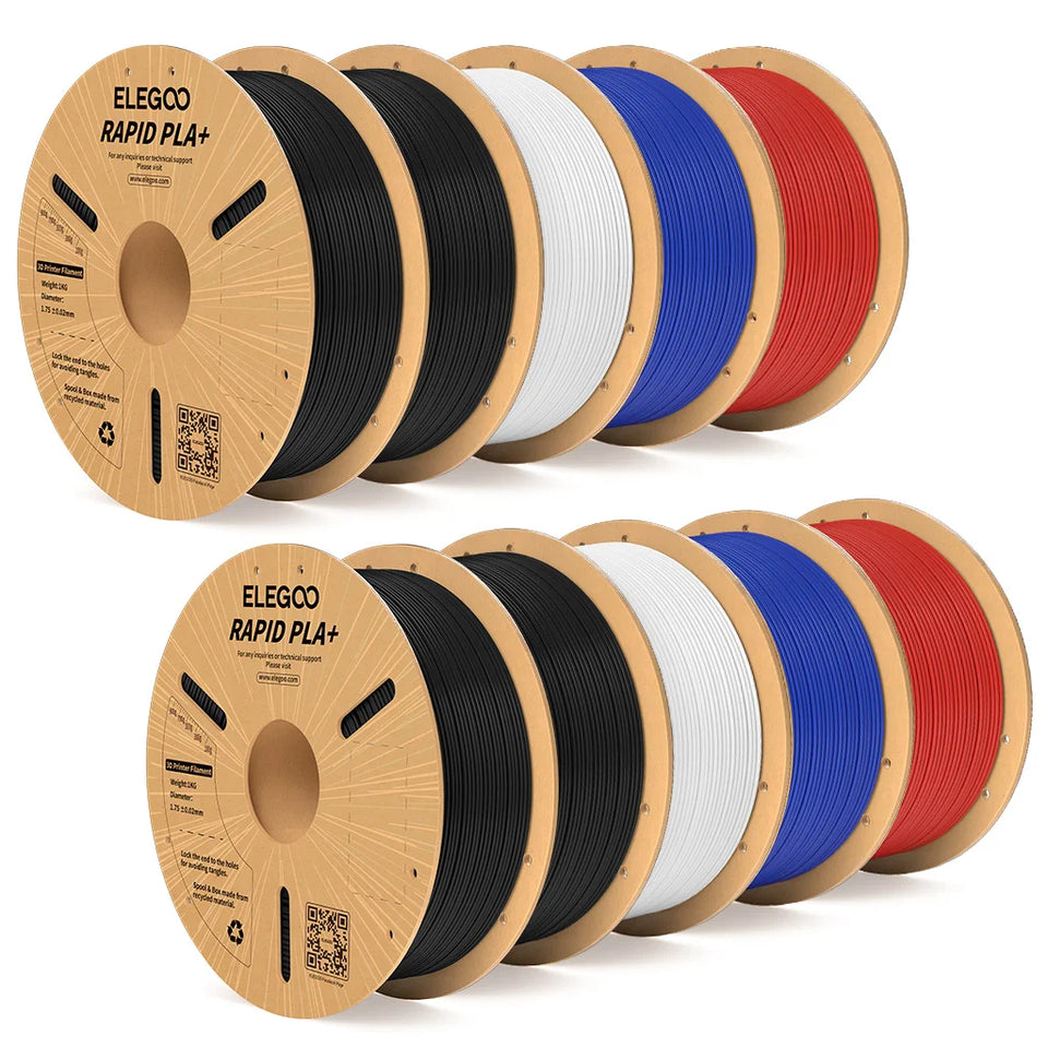ELEGOO RAPID PLA+ Filament 1.75mm, 3D Printer Filament, Support 30-600mm/s Printing Speed, Compatible with Most FDM 3D Printers