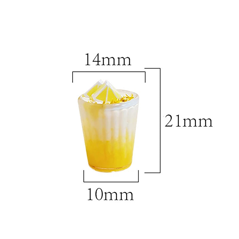 Cute Dollhouse Coffee Cup Miniature Latte Coffee Beverage Cafe Drink Model Doll House Accessories Kids Play House Toys
