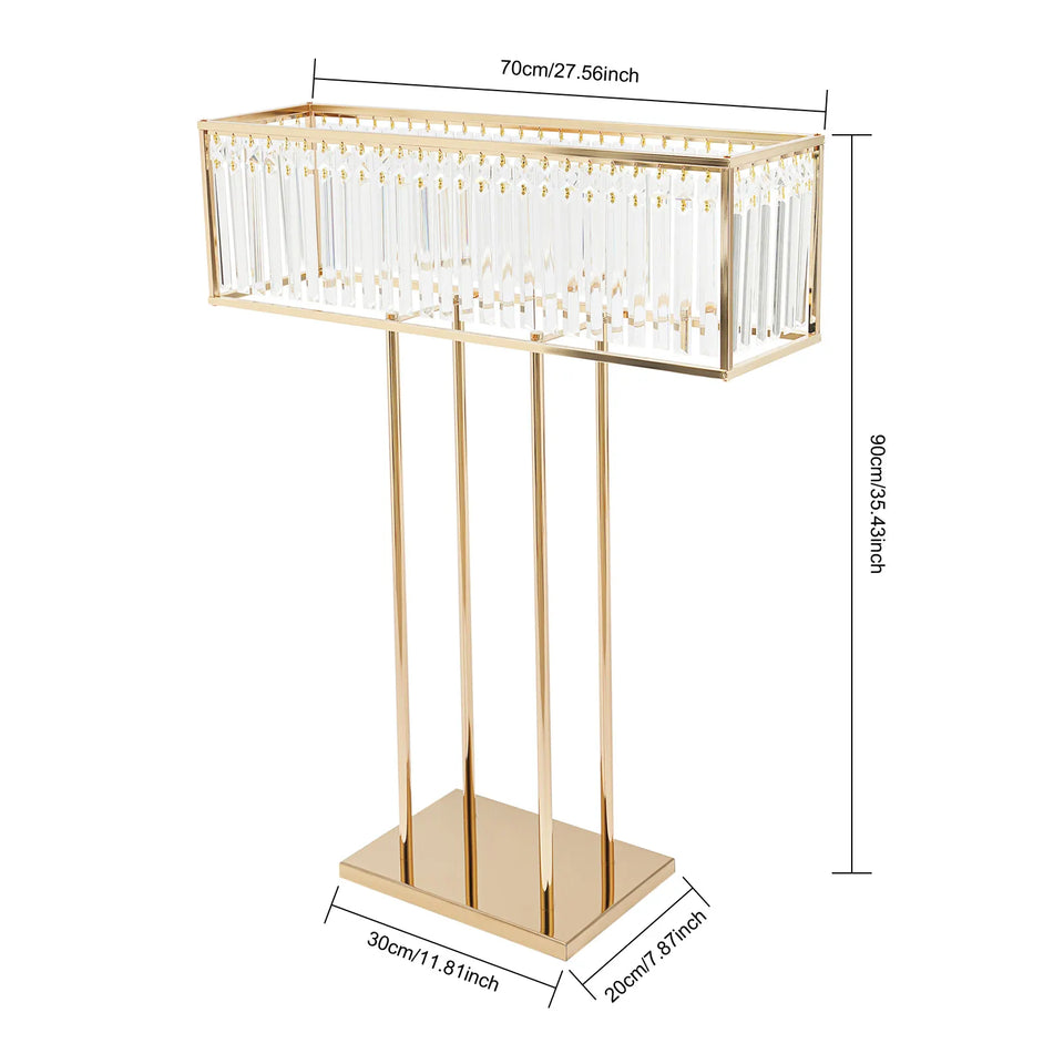 Bymaocar 70*90cm Wedding Flower Stand, Wedding Crystal Flower Stand, Crystal Flower Stand Gold