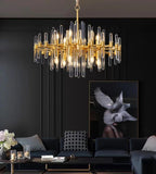 Modern restaurant luxurious smart crystal chandelier Gold round Living room interior decoration salon restaurant chandelier