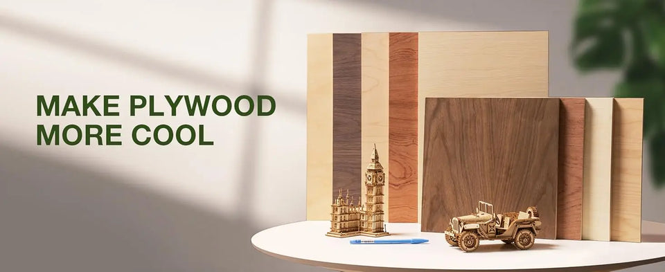 Robotime 6 Pack Bubinga Plywood 1/4 12x12x1/4inch 6mm Plywood Sheets Thin Unfinished Wood for Laser Cutting and Engraving
