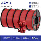JAYO filaments petg 5Rolls Mixed colors 3D Printer Filament 1.75mm 100% No Bubble FDM 3D Printer Materials DIY Gift 1.1KG/1rolls