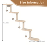 5 Step Wooden Cat Climbing Frame Wall Mounted DIY Cat Ladder Climbing Shelf Wall Steps Shelve for Sleeping Playing Cat Furniture