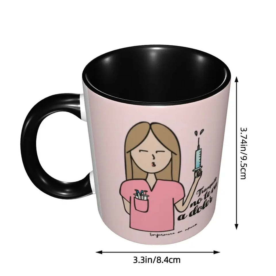 Pink Doctor Nurse Coffee Mugs DIY Customized Enfermera En Apuros Ceramic Milk Tea Mug Cup