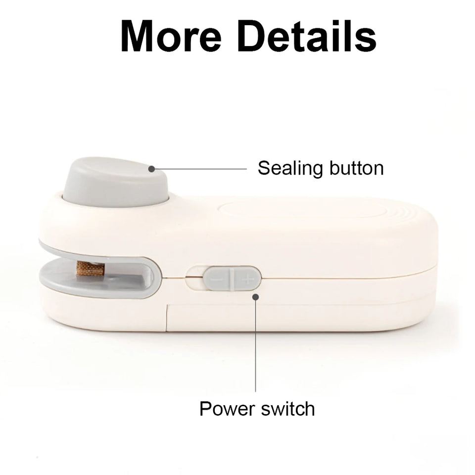 Mini Heat Bag Sealing Machine Plastic Bag Sealer Food Packing Bag Heat Sealer Portable Handheld Plastic Package Thermal Sealer