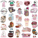 50pcs Funny Coffee Stickers Cute Cartoon Animals Decal DIY Handbook Laptop Phone Suitcase Stationery Stickers For Teens Gift