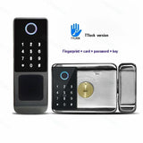 IP66 Waterproof Tuya Wifi Fingerprint Smart Door Lock Outdoor Gate TTLock Bluetooth Password Card Electronic Rim Lock For Home