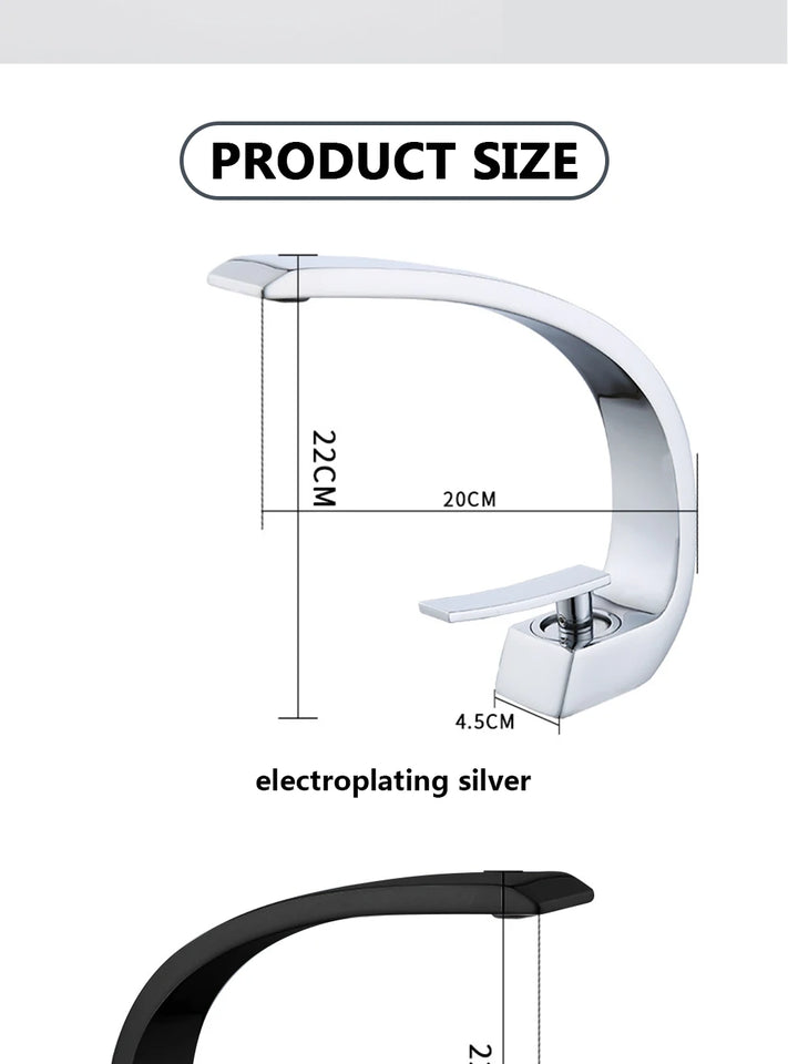 Basin Faucet Modern Bathroom Mixer Tap Black/chrome Wash basin Faucet Single Handle Hot and Cold Waterfall Faucet
