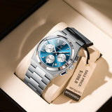 POEDAGAR Luxury Man Quartz Watch Waterproof Luminous Date Chronograph Watches For Men Stainless Steel Fashion Men's Watch Reloj