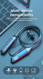 VIKEFON Wireless Earphones 5.3 Neckband Headphones Gaming LED Display Stereo Sports Headset Halter Waterproof Magnetic Earbuds