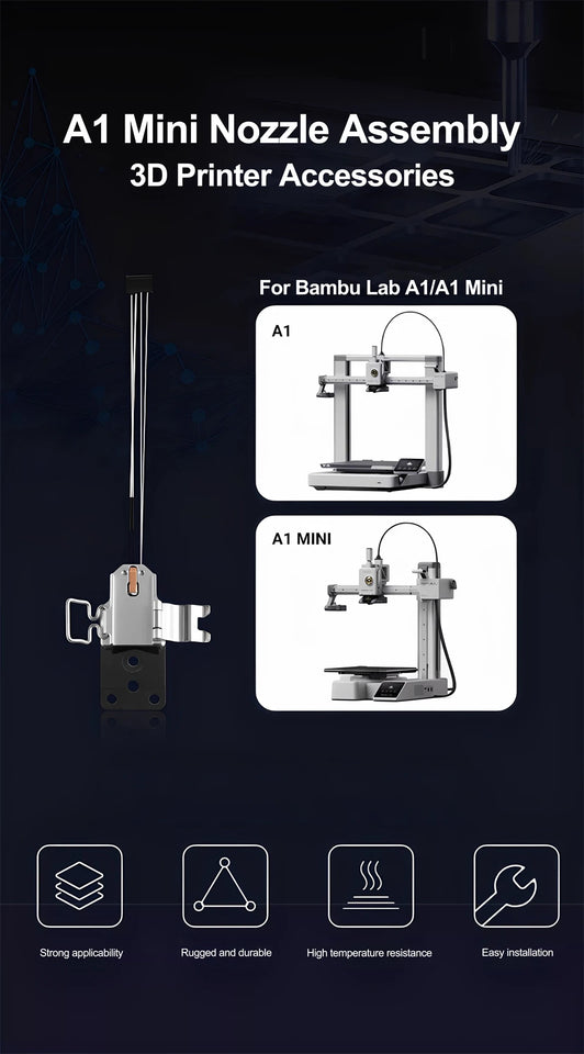 For Bambu Lab A1 A1 Mini Hotend Mounting Heating Assembly Heat Block Original 3D Printer Accessories for Bambu Lab A1 / A1 Mini