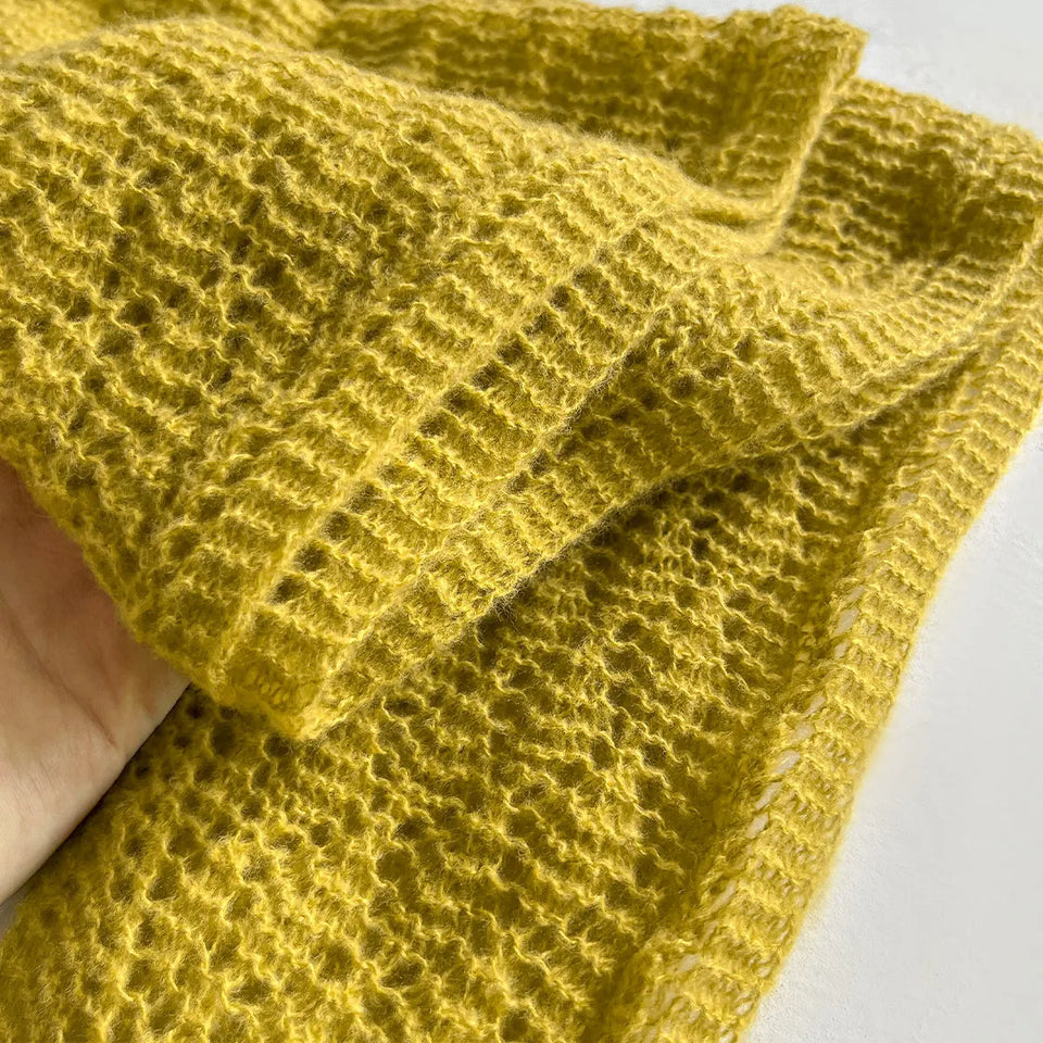Korean Hollow Out Knitted Shawl Summer Air Conditioning Fake Collar Neck Guard Knit Thin Knotted Cape Shoulder Scarf For Women