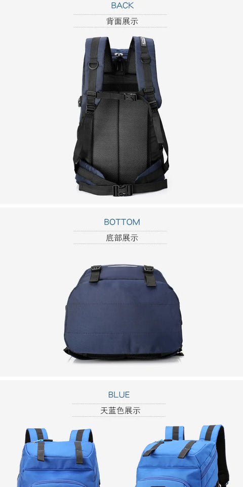 50L Waterproof Hiking Camping Travel Backpack Men Women Outdoor Large Capacity Mountain Climbing Bag Oxford Luggage Rucksack