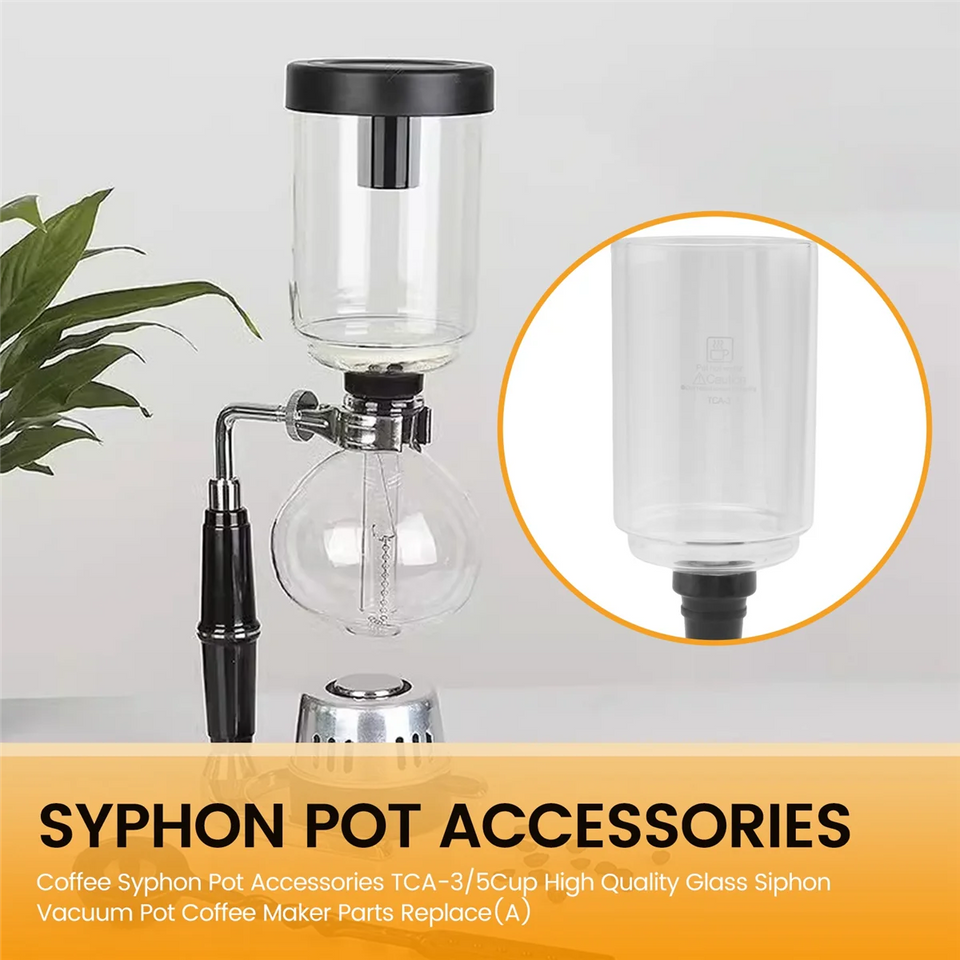 OQZEX Coffee Syphon Pot Accessories TCA-3/5Cup High Quality Glass Siphon Vacuum Pot Coffee Maker Parts Replace(A)