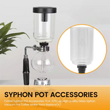 OQZEX Coffee Syphon Pot Accessories TCA-3/5Cup High Quality Glass Siphon Vacuum Pot Coffee Maker Parts Replace(A)