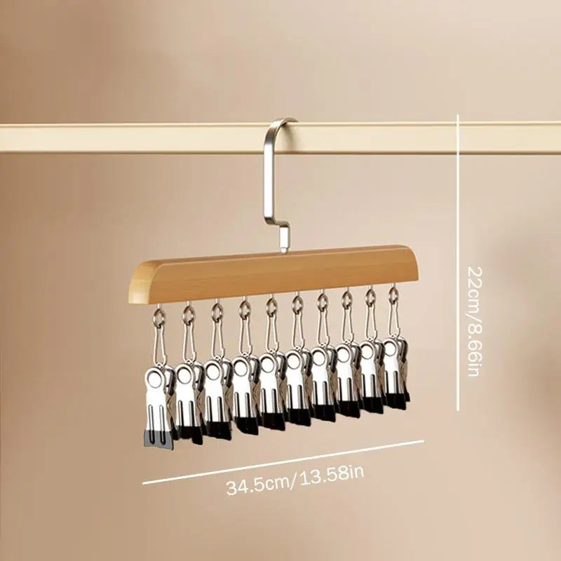 Closet Organizer With 10/12 Clips, Space Saving Hanging Closet Organizer, Space-Saving Hat Scarf Clothespins