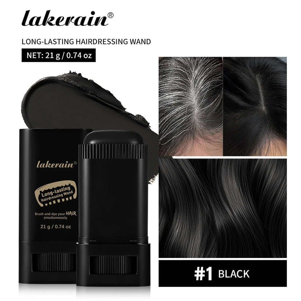 2in1 Hair Dye Stick with Comb Black Brown Coffee Long Lasting Temporary Hair Coloring Covered White Hairs Hairline Pen Washable