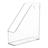 Clear Pet Magazine Holder Desk Organizer 25x8x27cm Portable with Handle Folder Rack for Notebooks, Binders