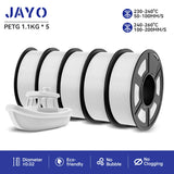 JAYO filaments petg 5Rolls Mixed colors 3D Printer Filament 1.75mm 100% No Bubble FDM 3D Printer Materials DIY Gift 1.1KG/1rolls