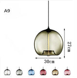 Modern Restaurant Chandelier Light Blown Colorful Glass  Lampshade Glass Ceiling Hanging Lamps Living Room Coffee Room Office