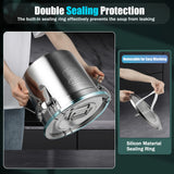 12L Stainless Steel Cereal Container Metal Kitchen Rice Oil Storage Bucket Airtight Durable Corrosion Resistant for Flour Cereal