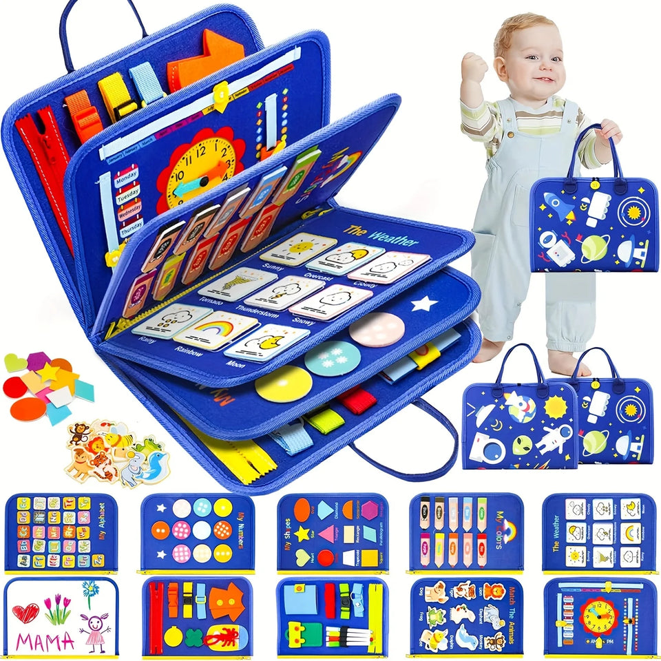 Busy Board Toys for Toddler, Preschool Educational Toy for Learning Fine Motor Skills, Ideal Christmas Birthday Gifts