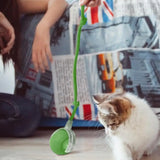 Automatic Interactive Cat Ball Toy Rechargeable Smart Electric Rolling Ball with Faux Tail Mouse Imitation for Dog Cat Training