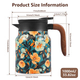 Vintage Floral Tea Thermos Stainless Steel Tea Kettle Drip-Proof Tea Pot With Tea Infuser Mini Thermo Coffee Pot Home Teaware