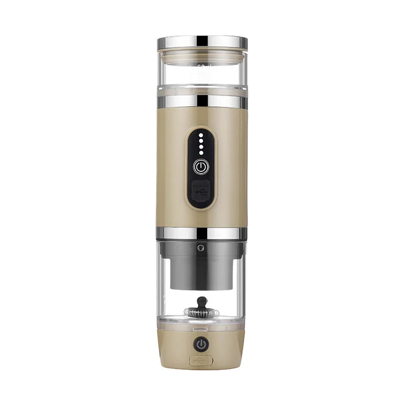 Outdoor camping portable capsule coffee machine, 3-in-1 multi-functional espresso machine with built-in wireless milk frother.