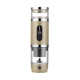 Outdoor camping portable capsule coffee machine, 3-in-1 multi-functional espresso machine with built-in wireless milk frother.