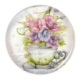 Handmade Teacup Coffee Cup Flower Photo Glass Cabochon Flatback Demo Flat Back Cameo For Diy Jewelry Making Supplies Accessories