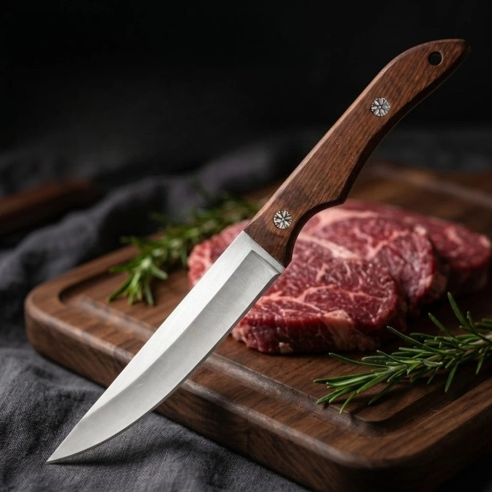 New Multi-Purpose Chef Knife Ultra-Sharp – Stainless Steel Ergonomic Wood Handle with Cover for Home & Commercial Cooking
