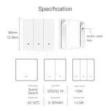 MOES Tuya ZigBee Wireless 9 Scene Switch Push Button Battery Powered Transmitter Smart Life App Automation 1/2/3 Gang