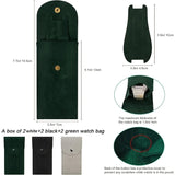 6 Pieces Portable Single Watch Travel Case Organizer - Flannelette Fabric Storage Bag for Men and Women